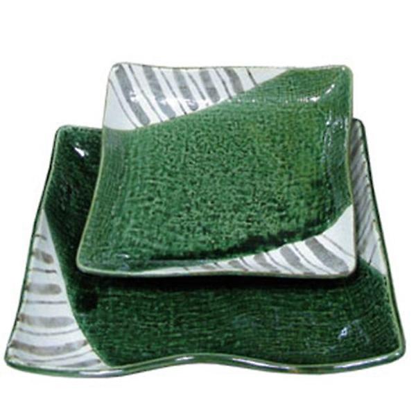  미노야 오리베 사각 접시 2개 쿠프 대접 그릇 찬기