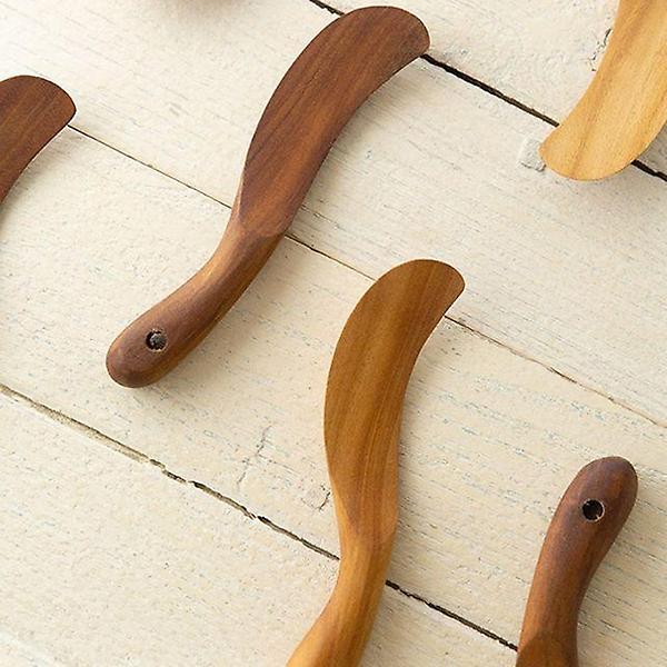  티크나무 라운드 버터나이프 1p 우드 버터칼 잼