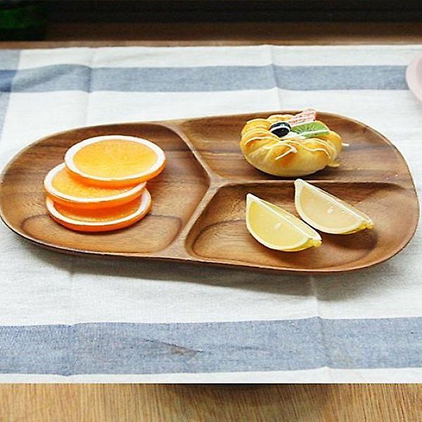  안주나 과자를 나눠서 담기 편한 우드 접시 3절
