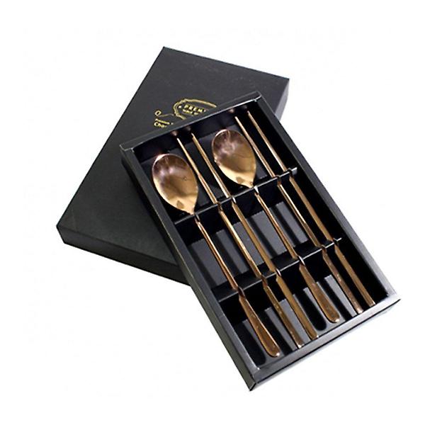  스텐 2인 로즈골드 수저세트 신혼부부 숟가락 젓가락
