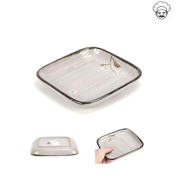  로코 설화 도자기 라운드사각접시 14.3cm