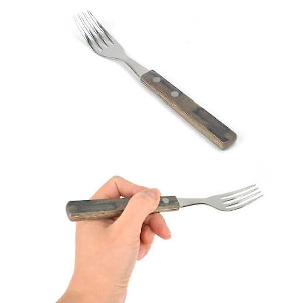  레스토랑 커트러리 나무손잡이 양식기 포크 19.5cm