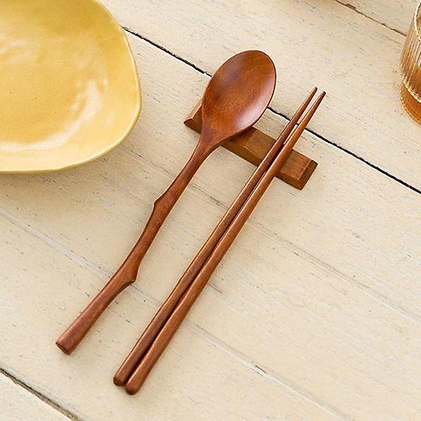  대추나무 옻칠 자연 수저 젓가락 세트 원목 숟가락