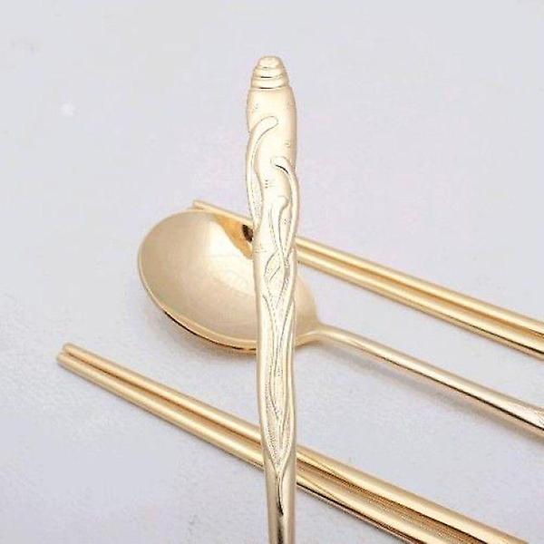  1107-C. 황금 산삼수저 5벌(주머니+한지케이스)