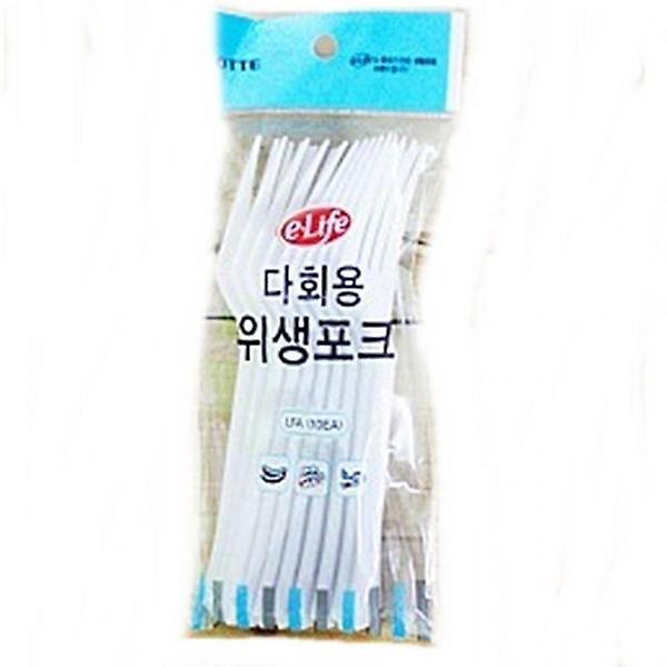  라이프다회용포크(10P) 10개 일회용포크 플라스틱포크