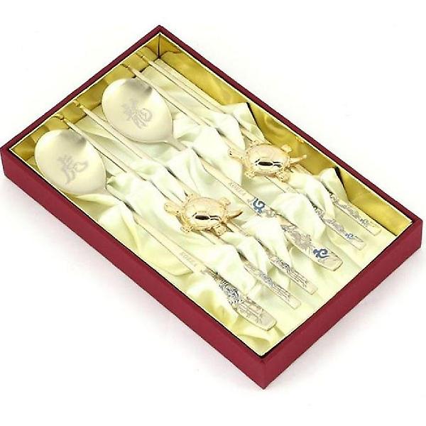  수저 세트 숟가락 젓가락 저분 수저 받침 포함 용호