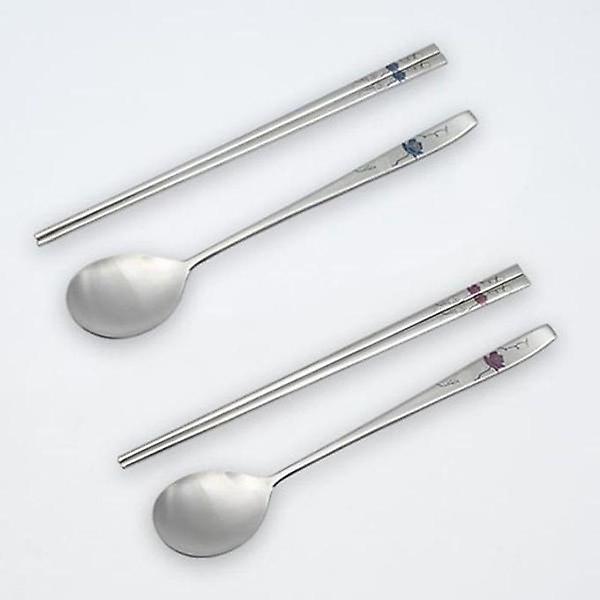  청홍 수저세트 수저 젓가락 숟가락 세트 랜덤 1벌