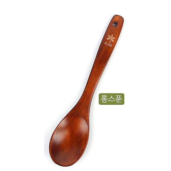  원목 다용도 롱스푼 큰스푼 천연 나무 옻칠 숟가락