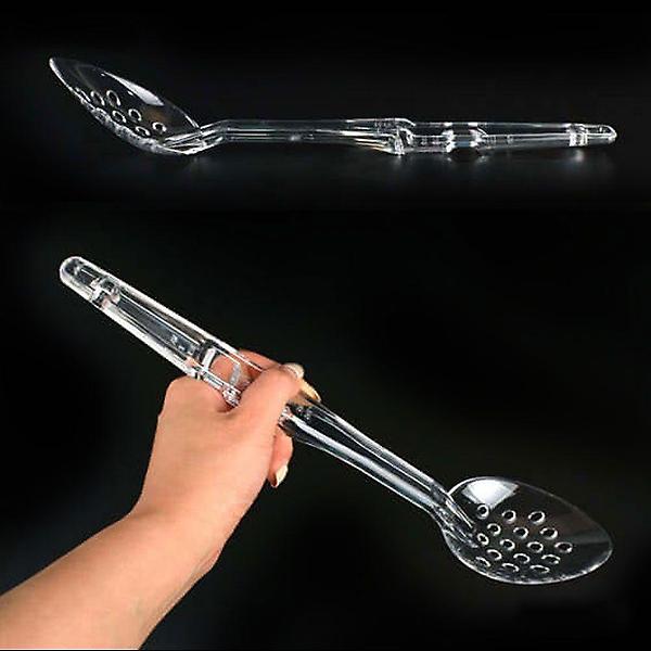 투명 PC재질 뷔페 요리 서빙 타공 스푼 32.3cm 7호