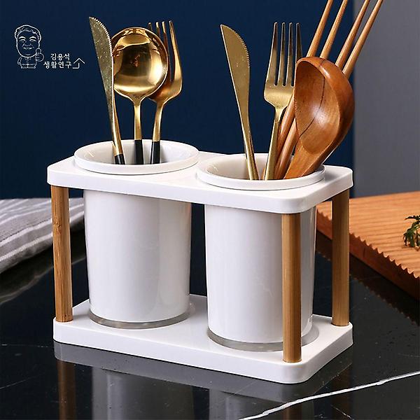  원목 도자기 수저통 수저꽂이 수저 조리도구 정리함