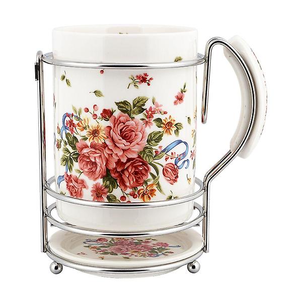  허니문 로즈 원형 물받이 수저통