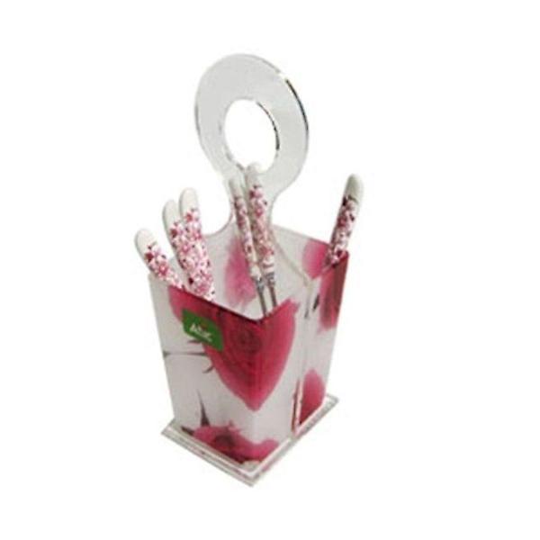  수저통 티스푼 정리함 티포크 보관함 로즈 2칸