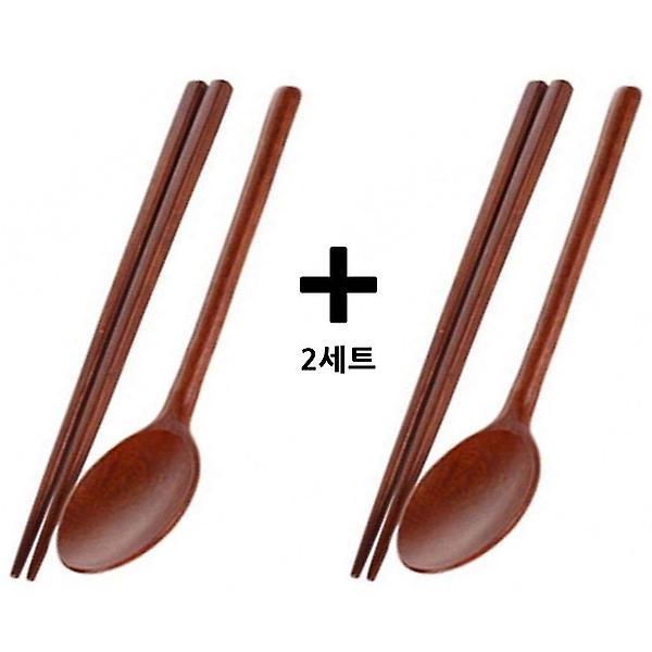  옻칠 나무수저 2세트 라면용 칼국수용 나무젓가락