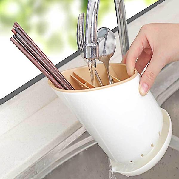  수저통 베이지 물빠짐 수저정리함 젓가락 물빠짐