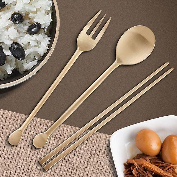  어린이둥근꼬리세트 놋수저 유기포크 방짜유기 숟가락