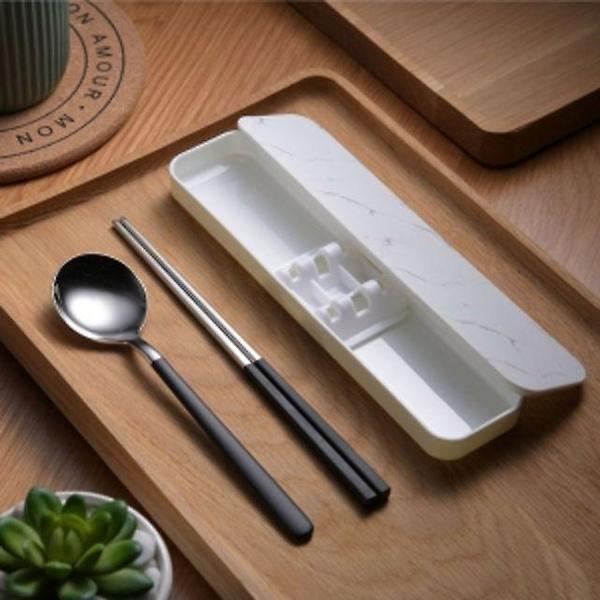  쿠킹홈 휴대용 수저 2세트(화이트+화이트) 도시락