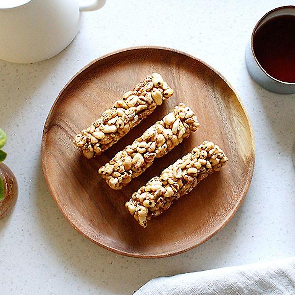  원목 원형접시 나무 그릇 빵접시 마른안주 접시 카페