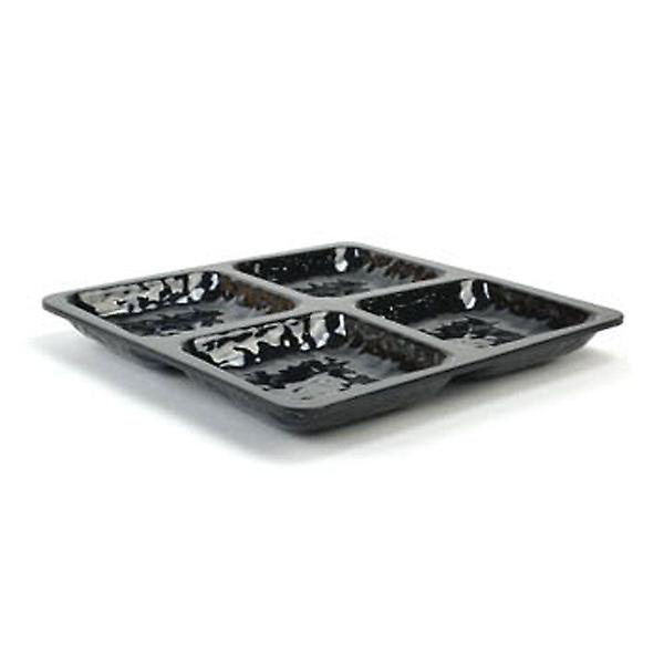  4칸 멜라민 종지 나눔접시 반찬그릇 22x22cm 9호 블랙