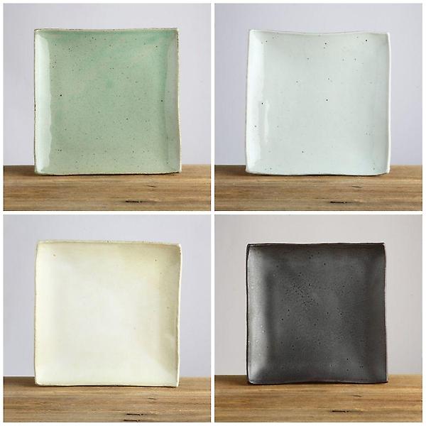  이천도자기 판주물럭 굽사각접시 3호 27cm