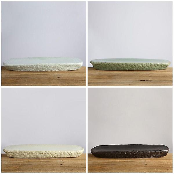  이천도자기 판주물럭 직모듬접시 2호 42cm 플레이트