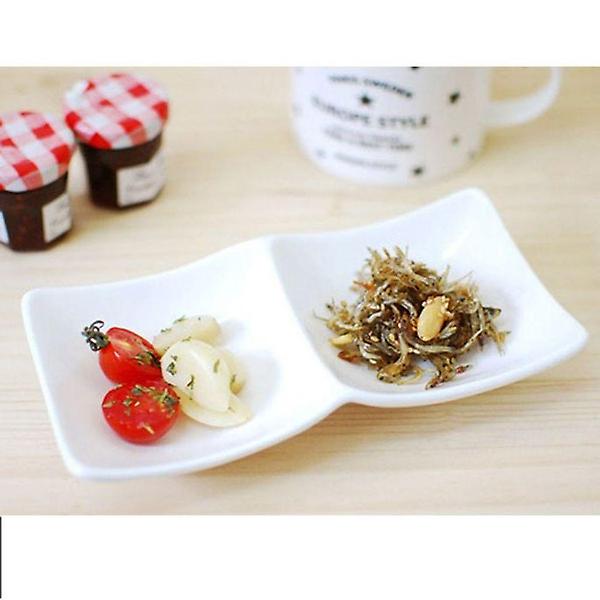  아트 나눔접시 반찬접시 찬기 소스볼 사각 2구 22cm