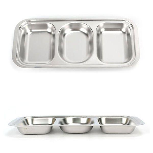  3구 스텐 27종 어린이 반찬 간식 접시 27x12.5cm 6호