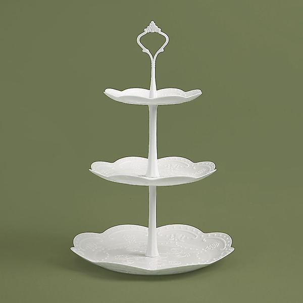  인조이 3단 디저트 트레이 플레이팅 접시 케잌스탠드