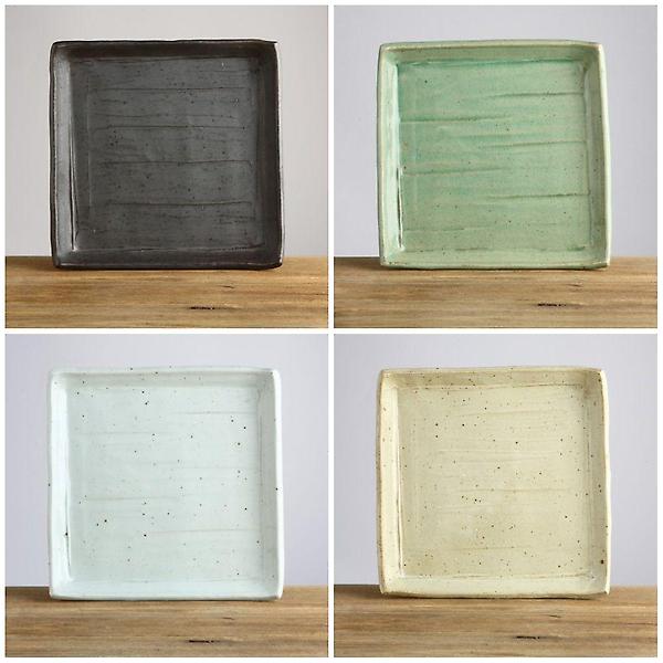  이천도자기 판주물럭 정사각접시 2호 30cm 그릇 식기