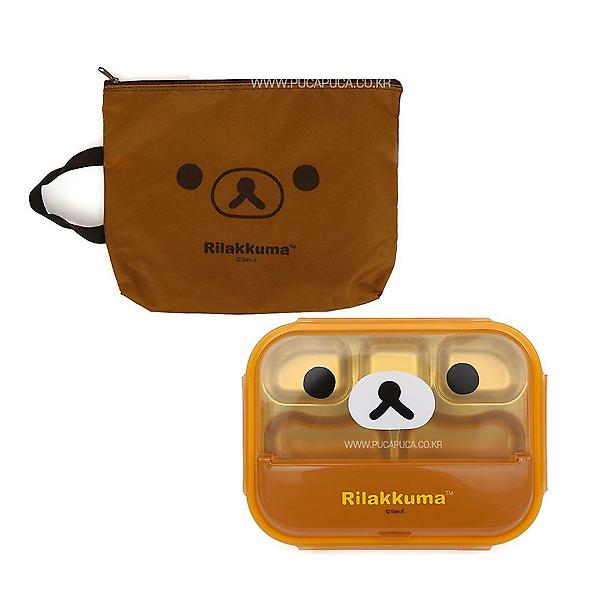  리락쿠마 멀틴 가방스텐 얼굴 식판도시락 유아동 식기