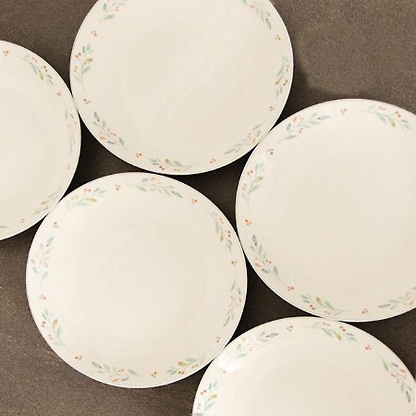  내츄럴 원형 도자기 접시 21.5cm 5P 세트 세라믹 그릇