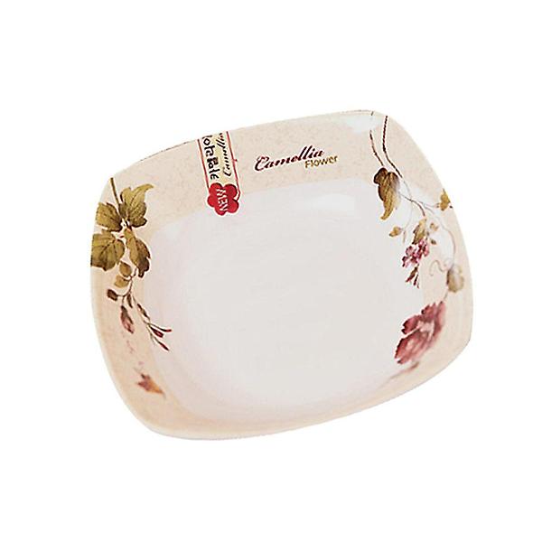  니드코 플라워 멜라민 사각 찬기 15.5cm 1P 반찬 접시