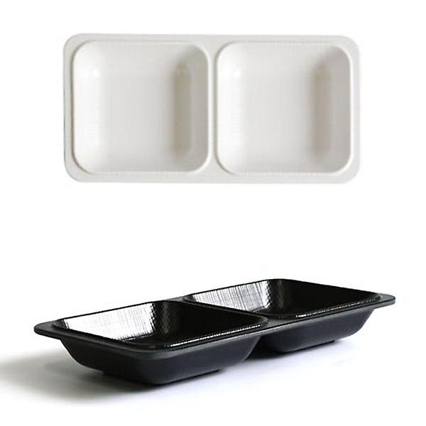  멜라민 2칸 나눔그릇 종지 반찬그릇 22cm 3호 블랙