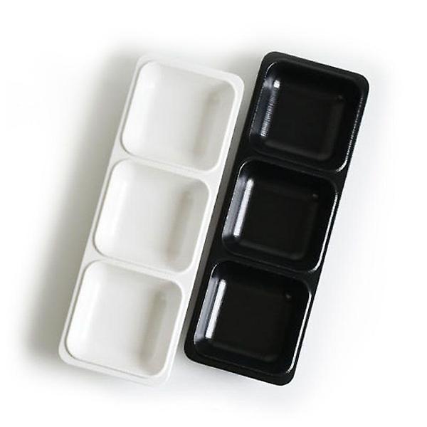  멜라민 3칸 나눔그릇 종지 반찬그릇 32.5cm 4호 크림