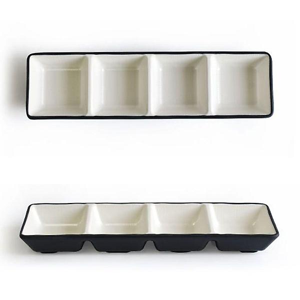  멜라민 4칸 나눔접시 양념 소스 반찬그릇 26.4cm 8호