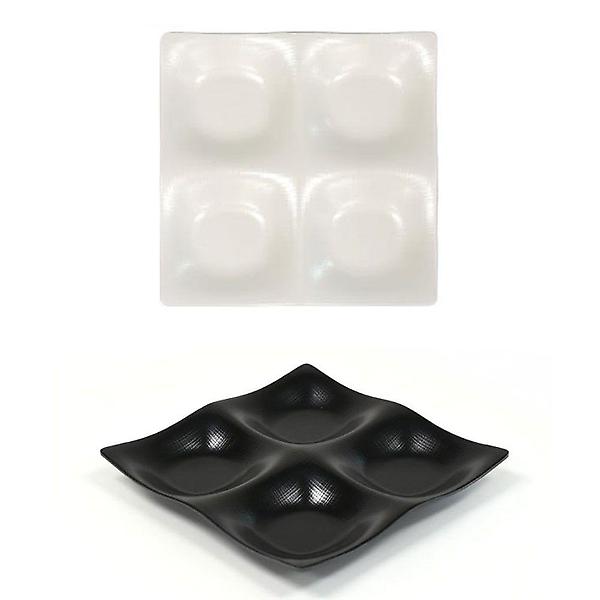  멜라민 4칸 찬기 반찬그릇 나눔접시 21.5cm 3호 크림