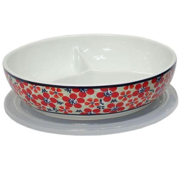  도자기 나눔접시 밀폐용기 반찬통 그릇 찬합 3구 21cm