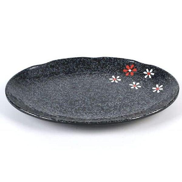  멜라민 그릇 반찬 접시 식기 찬기 타원 꽃무늬 27.7cm