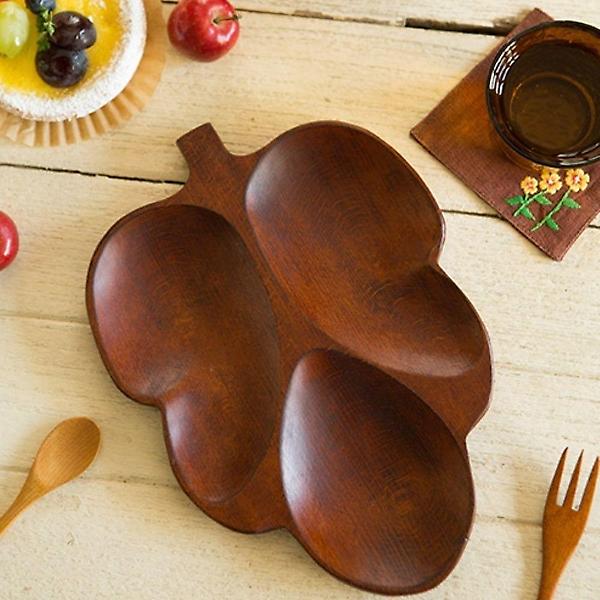  과일나무 옻칠 나뭇잎모양 나눔 3구 접시