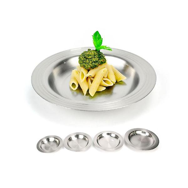  국내산 무광 라인 원형 스텐접시