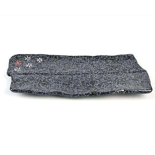  멜라민 그릇 생선 접시 초밥 접시 직사각 꽃잎 37cm