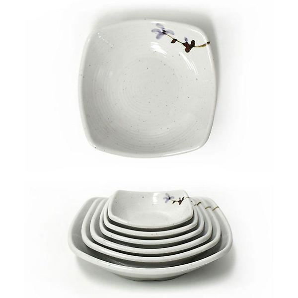  멜라민 한정식 사각 찬기 앞접시 반찬그릇 11.3cm 3호