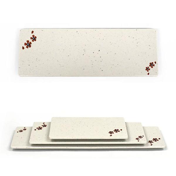  멜라민 긴사각 일식 초밥 생선 반찬 접시 40cm 8호