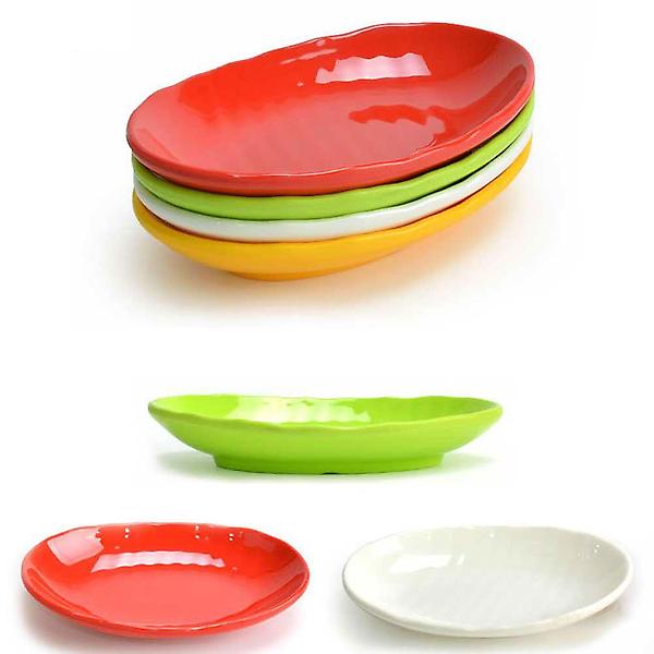  멜라민 김치 반찬 그릇 반찬접시 21.5cm 4호 흰색