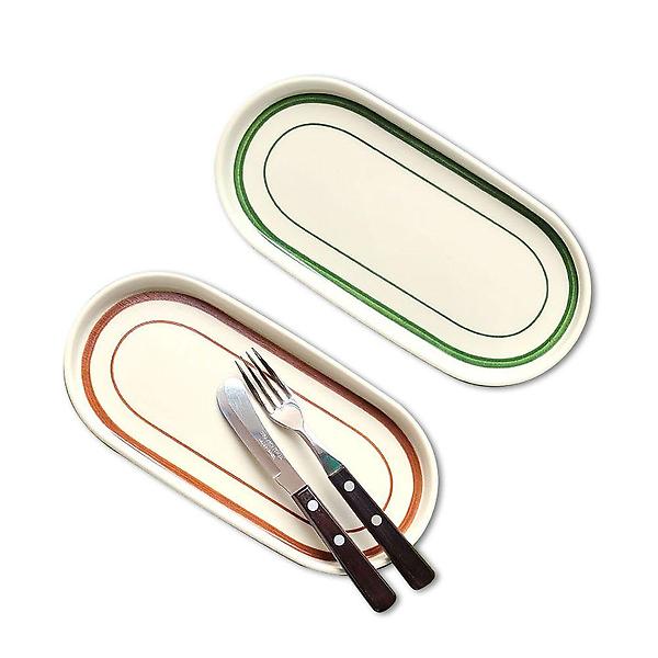  멜라민 디저트 케이크 접시 미니쟁반 24cm 4호 브라운