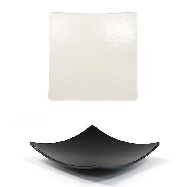  멜라민 사각 샐러드 음식 반찬 접시 19cm 5호 블랙