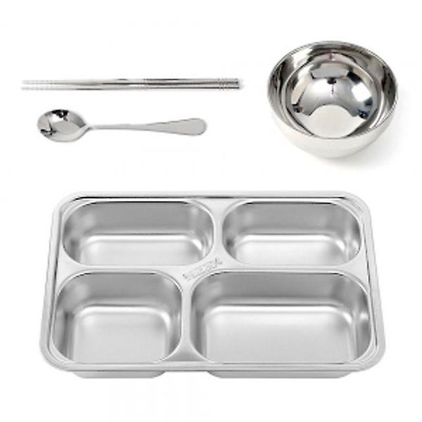  온키친 스텐 4구 식판 풀세트 (중) 병원스텐식판