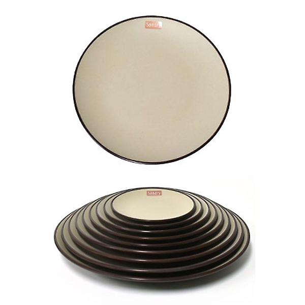  투톤 멜라민 원형접시 뷔페접시 반찬접시 30.3cm 7호