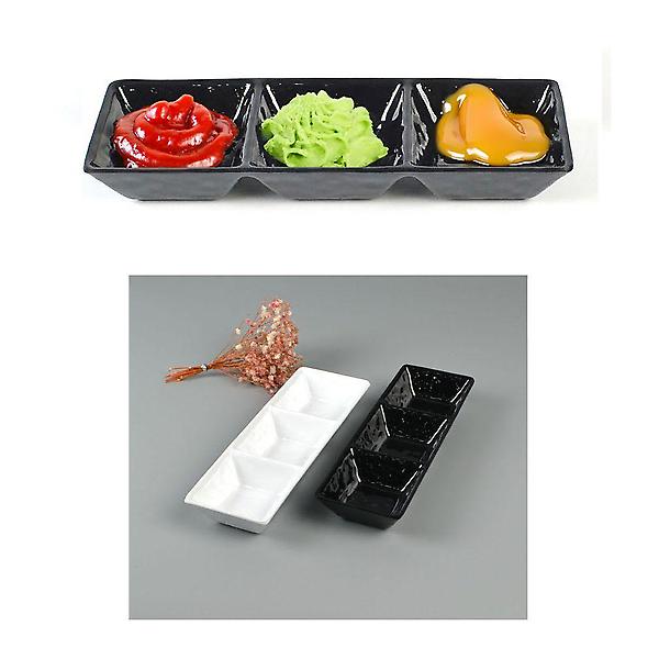  업소용 멜라민 3칸 정사각 양념접시 소스그릇