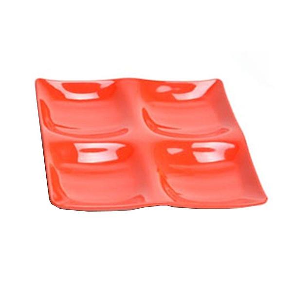  업소용 멜라민 정사절 접시(대)(빨강색)