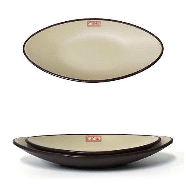  투톤 멜라민 접시볼 반찬그릇 김치그릇 22.5cm 1호